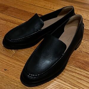 Everlane black leather loafers NIB